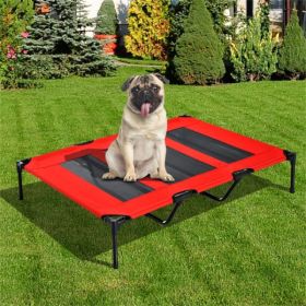 Red platform bed (Option: Red)